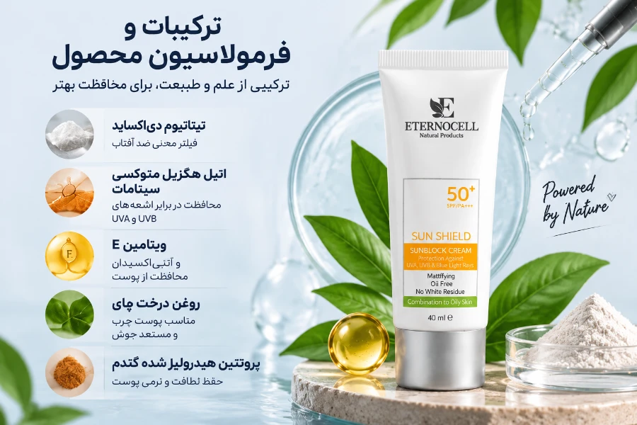فرمولاسیون کرم ضد آفتاب بی‌رنگ اترنوسل